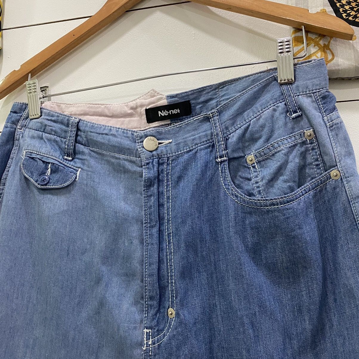 Issey Miyake × Japanese Brand × Ne-Net Ne-net by Issey Miyake Full Print baggy Denim Pants Size US 31 - 5 Thumbnail