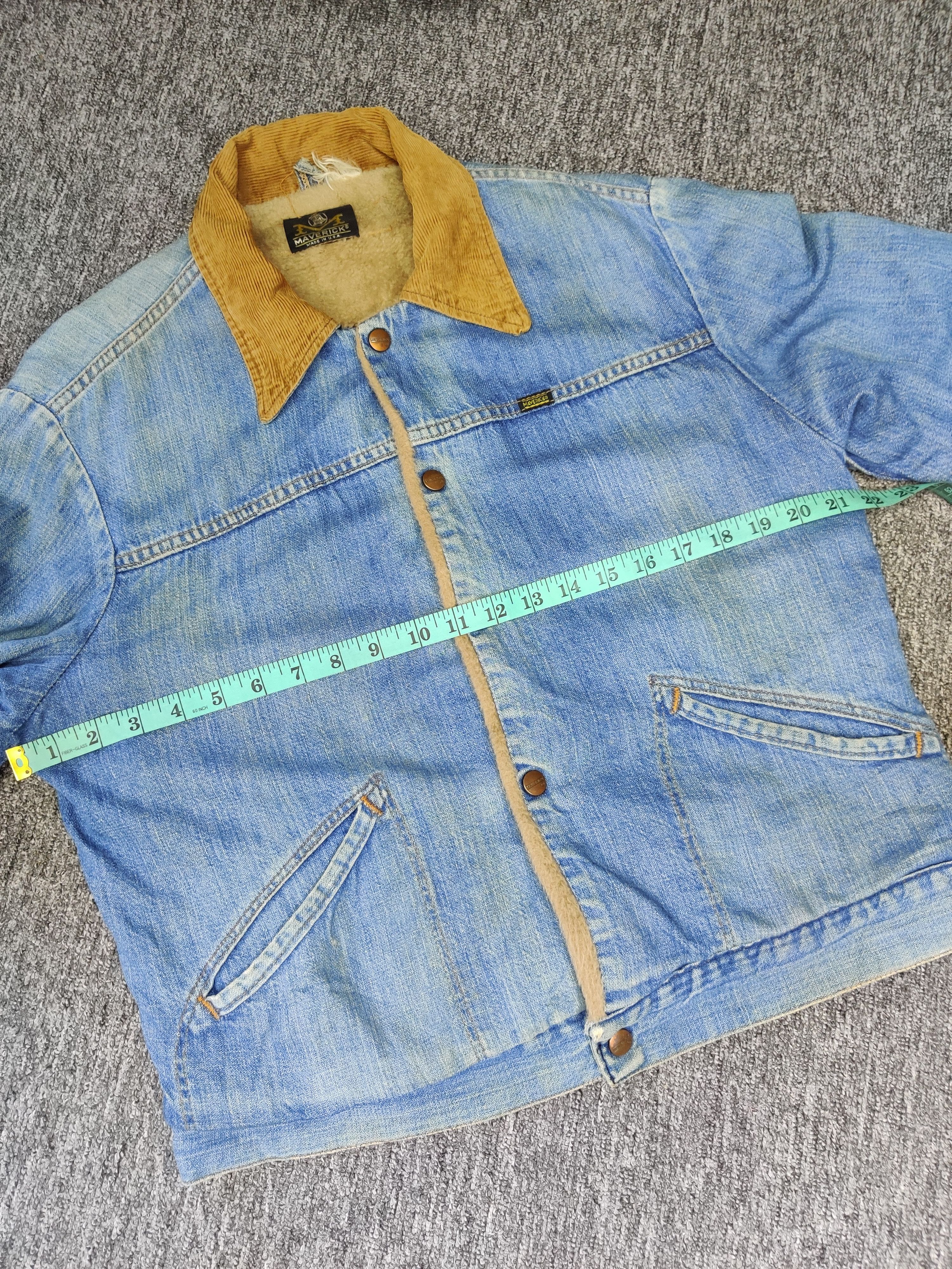 Vintage Maverick Distressed Sherpa Denim Jacket Corduroy Collar Size US M / EU 48-50 / 2 - 15 Thumbnail
