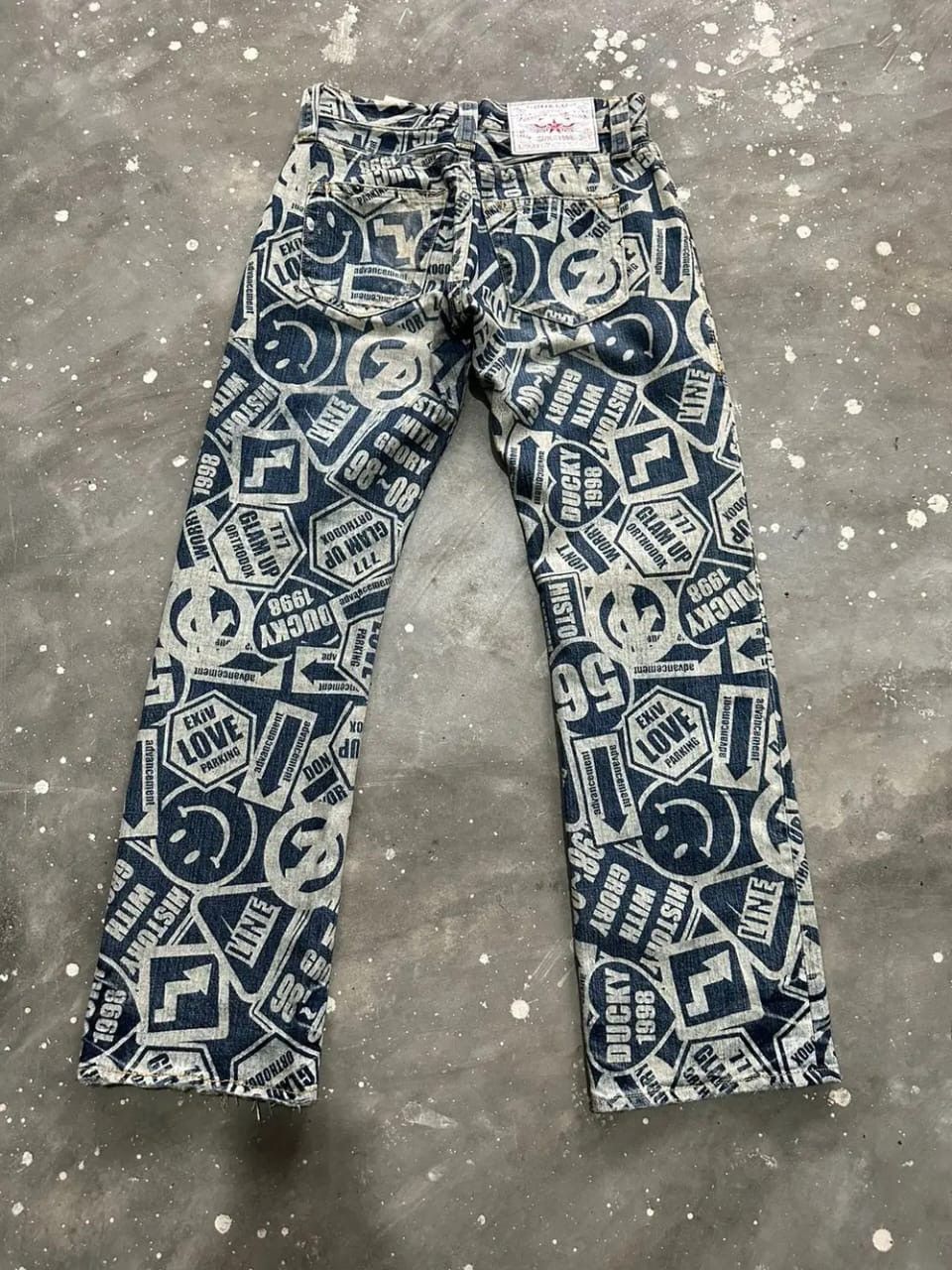 Japanese Brand Co & Lu Fullprint Smile Design Pants Size US 29 - 4 Thumbnail