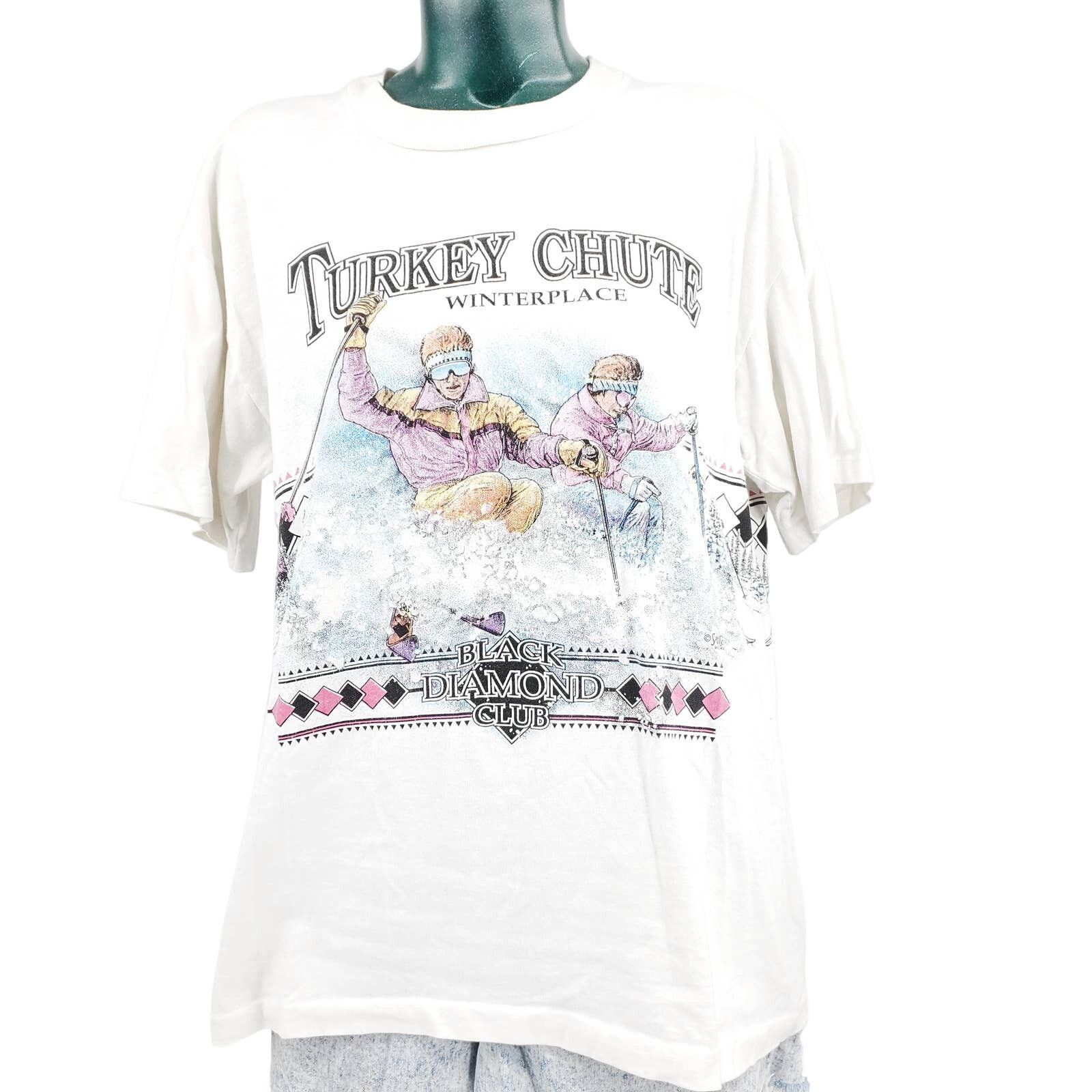 Vintage Vintage Retro 90s Single Stitch Ski Tee Turkey Chut 1096 Size US S / EU 44-46 / 1 - 1 Thumbnail