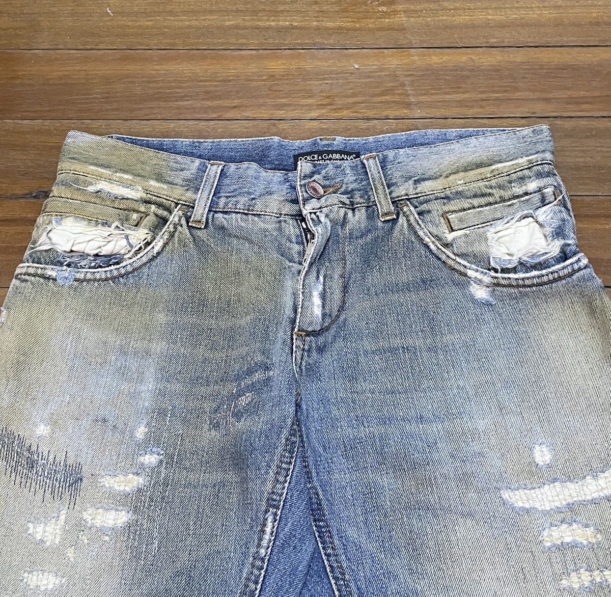 Dolce & Gabbana Very Rare Vintage Dolce Gabbana Style Distressed Jeans 2000s Size US 31 - 3 Thumbnail