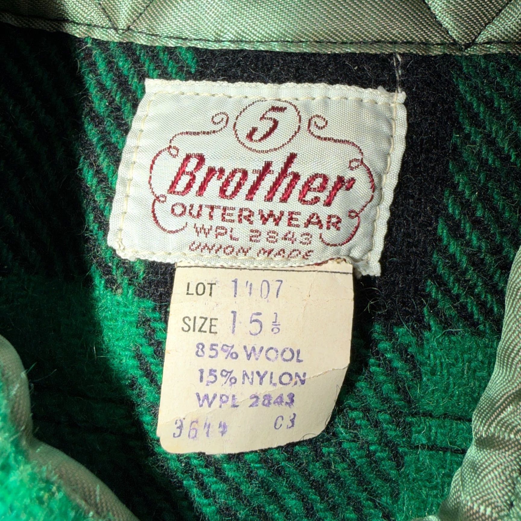 Vintage VINTAGE Five Brother Button-Down Shirt Buffalo Plaid Wool Green 1950s Rockabilly Mens L Casual Long Sleeve Flannel Size US L / EU 52-54 / 3 - 7 Thumbnail