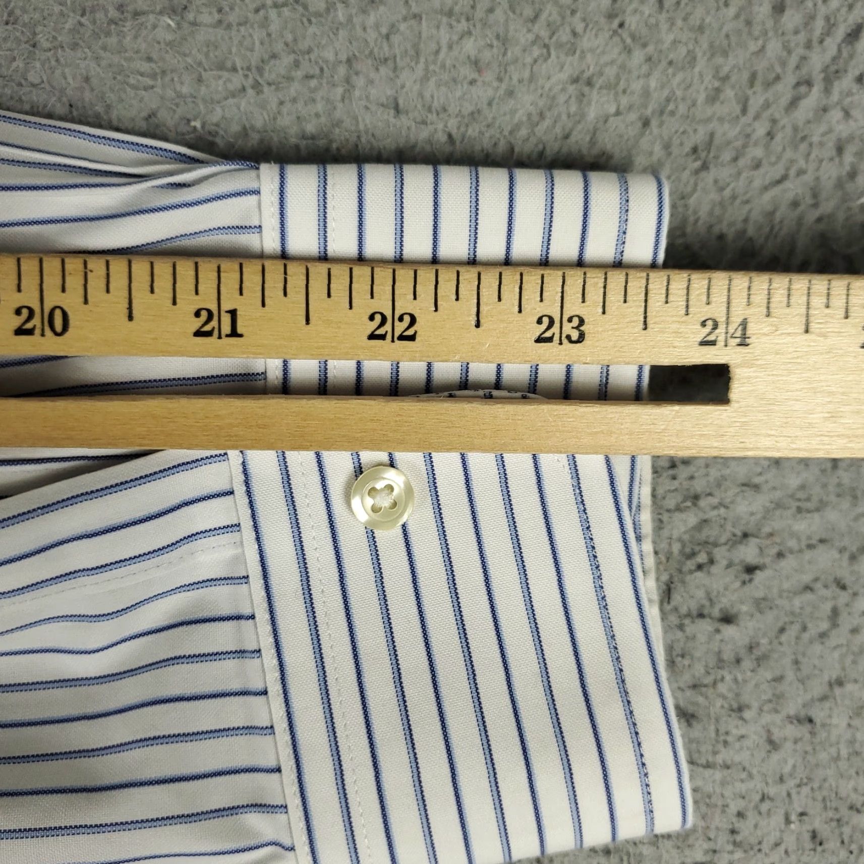 Brooks Brothers VINTAGE Brooks Brothers Dress Shirt Men Size 18 Long Sleeve Striped White Cotton Business Casual Formal Size 48R - 6 Thumbnail