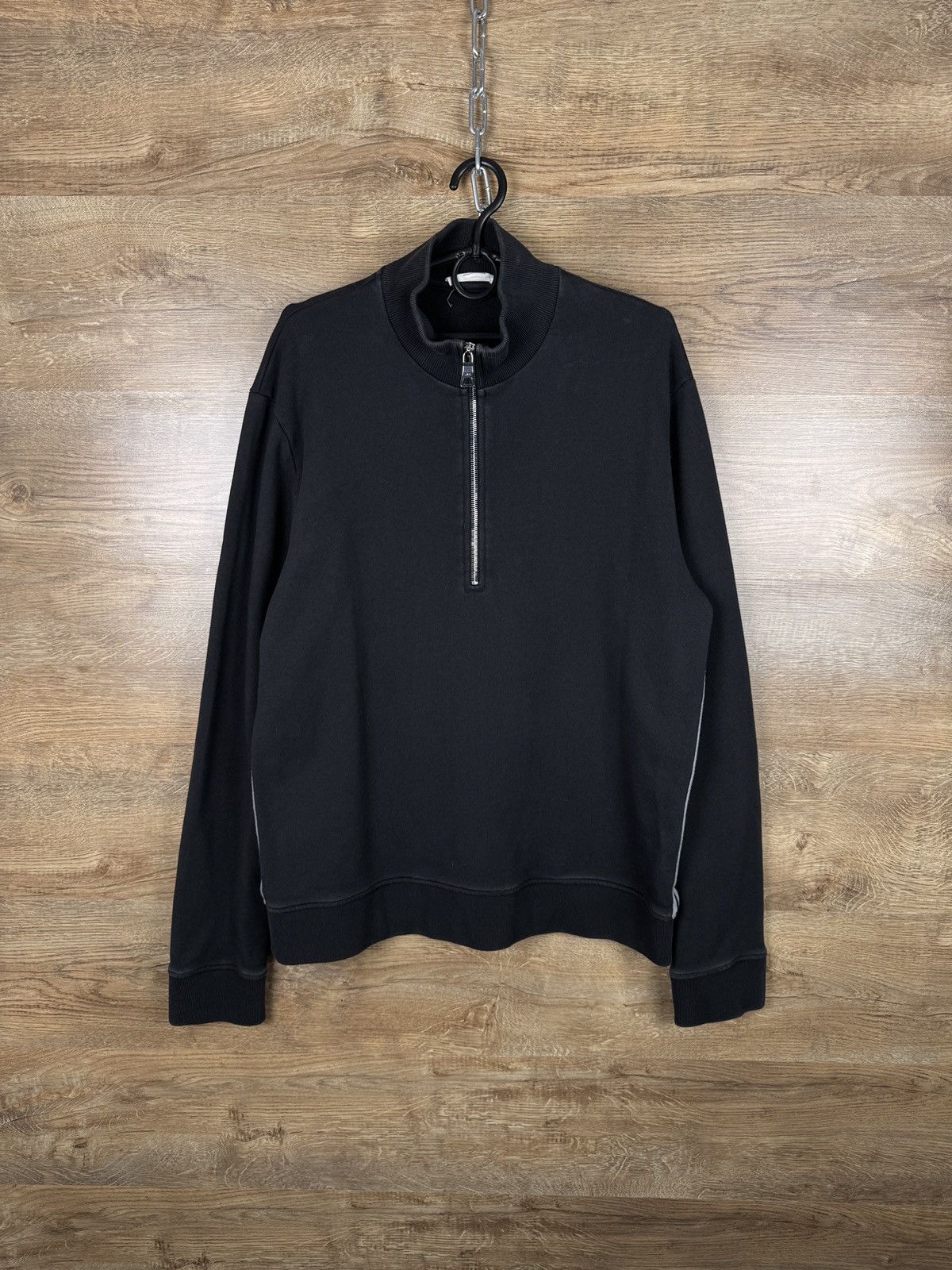 Mr P. Mens Mr P. porter 1/3 zip sweatshirt jacket luxury grey Size US XL / EU 56 / 4 - 1 Thumbnail