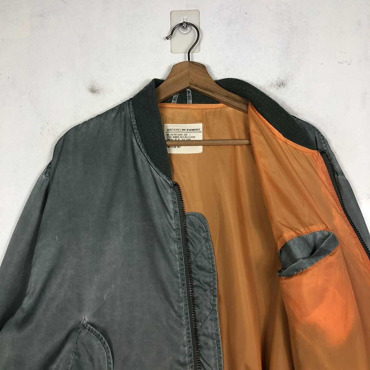Vintage 📌VINTAGE MILITARY BOMBER FLY JACKET BUZZ RICKSON DESIGN Size US L / EU 52-54 / 3 - 13 Thumbnail