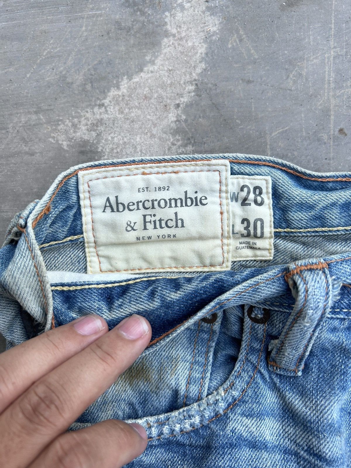 Abercrombie & Fitch × Vintage Abercrombie & Fitch Distressed Denim Size US 33 - 12 Thumbnail