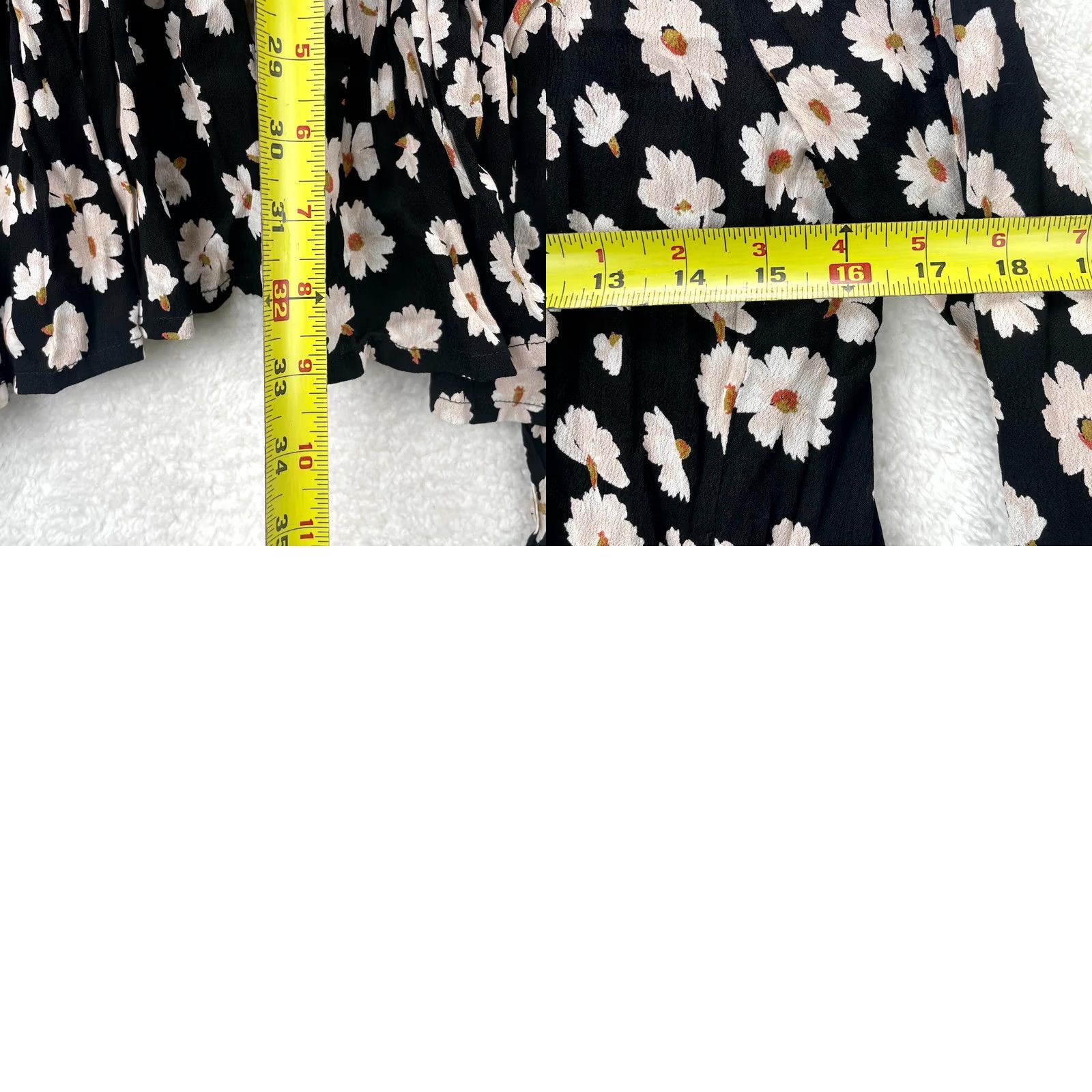 Billabong Billabong Dress Black Womens 10 Mini Wrap Daisy Belted Ruffle Long Sleeve Boho Size L / US 10 / IT 46 - 8 Thumbnail