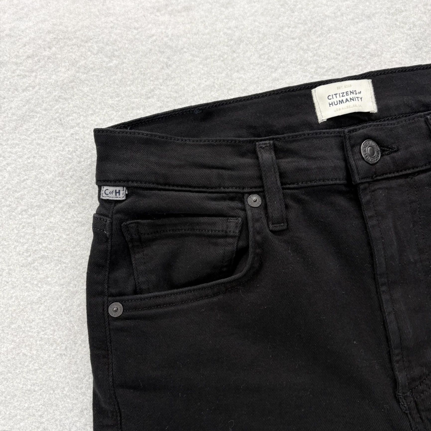 Citizens Of Humanity Citizens of Humanity Isola Cropped Jeans Womens 26 Black Mid Rise Slim Stretch Denim 5-Pocket Zipper Button Pocket 26 in Inseam Size 26" / US 2 / IT 38 - 3 Thumbnail
