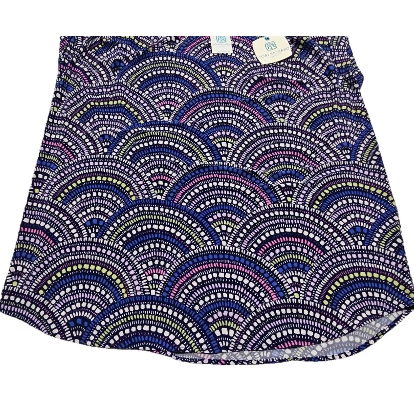 Tori Richard Tori Richard Blouse Womens XL Purple Geometric Print Hawaii Honolulu Sleeveless Scoop Pullover Crepe Knit Lightweight Breathable NWT Size XL / US 12-14 / IT 48-50 - 5 Thumbnail