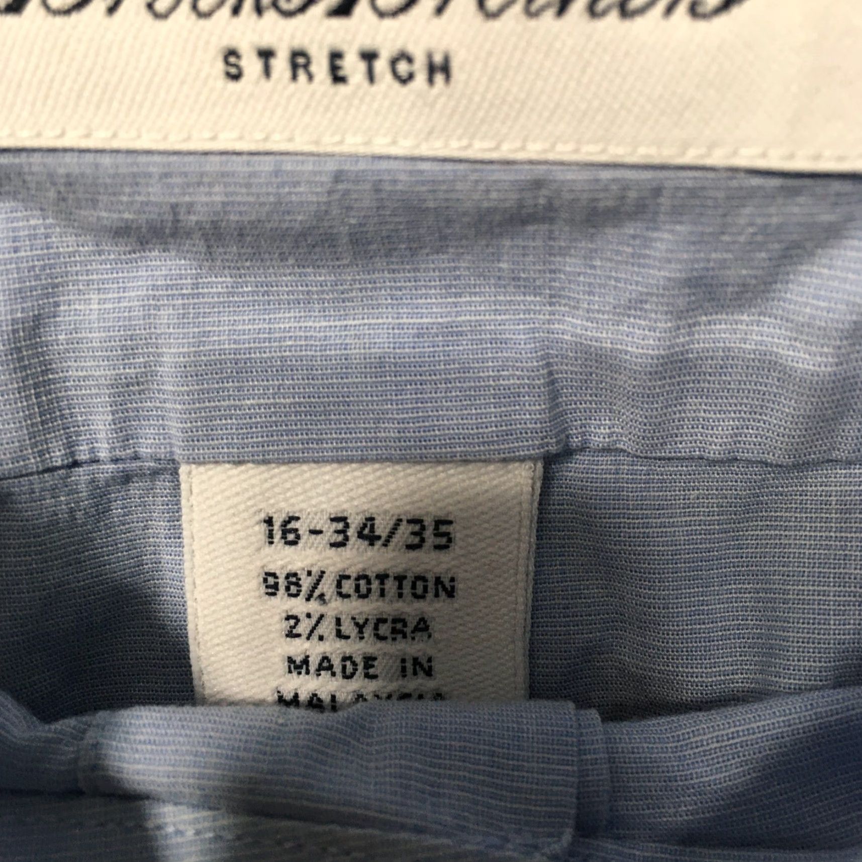 Brooks Brothers Brooks Brothers Dress Shirt Blue Cotton Blend 16 Regular 34-35 Button Collar Stretch Mens Shirt Size 42R - 3 Thumbnail
