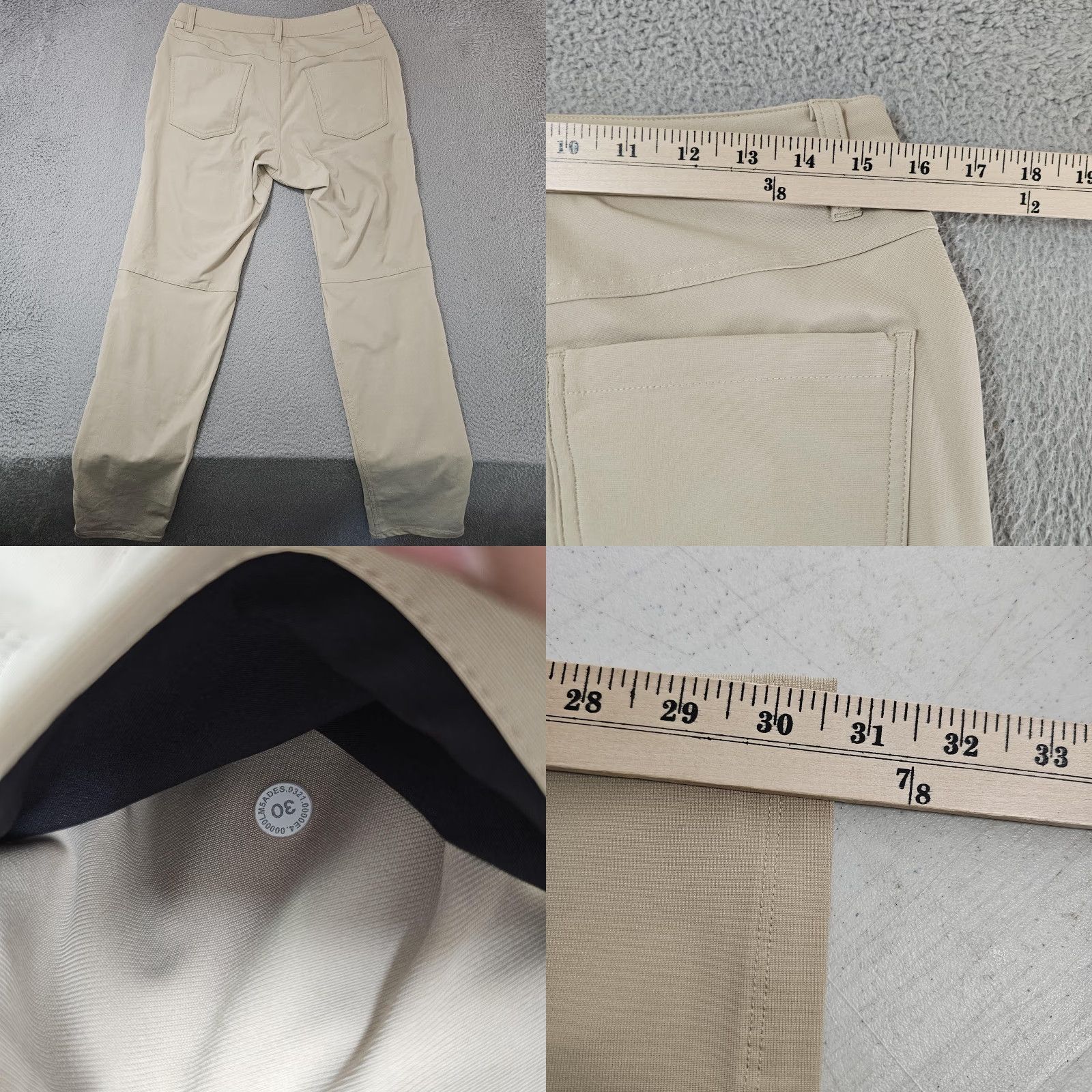Lululemon Lululemon Pants Mens 30x31 Beige 5-Pocket Chino Casual Tech Performance Stretch Straight Front Zip Button 30 in Size US 30 / EU 46 - 8 Thumbnail