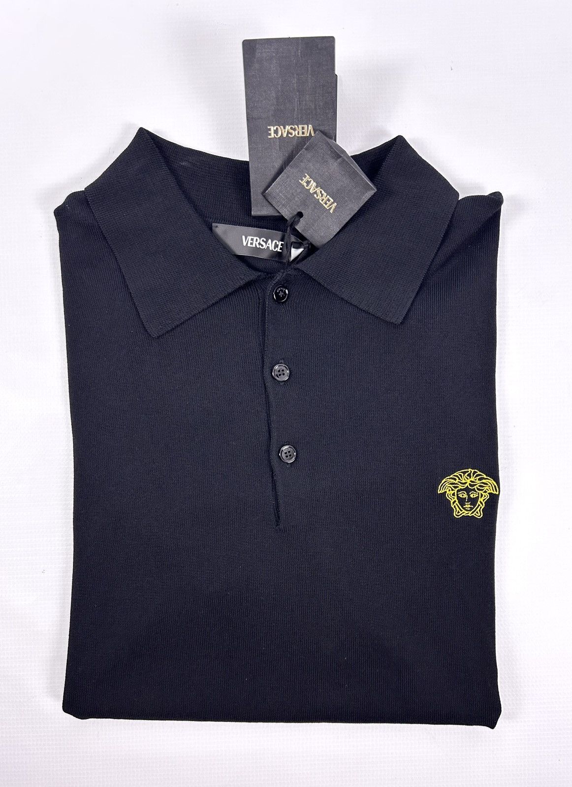 Versace Authentic Versace Knit Polo Black Gold Medusa IT44 S - NWT Size US S / EU 44-46 / 1 - 7 Thumbnail