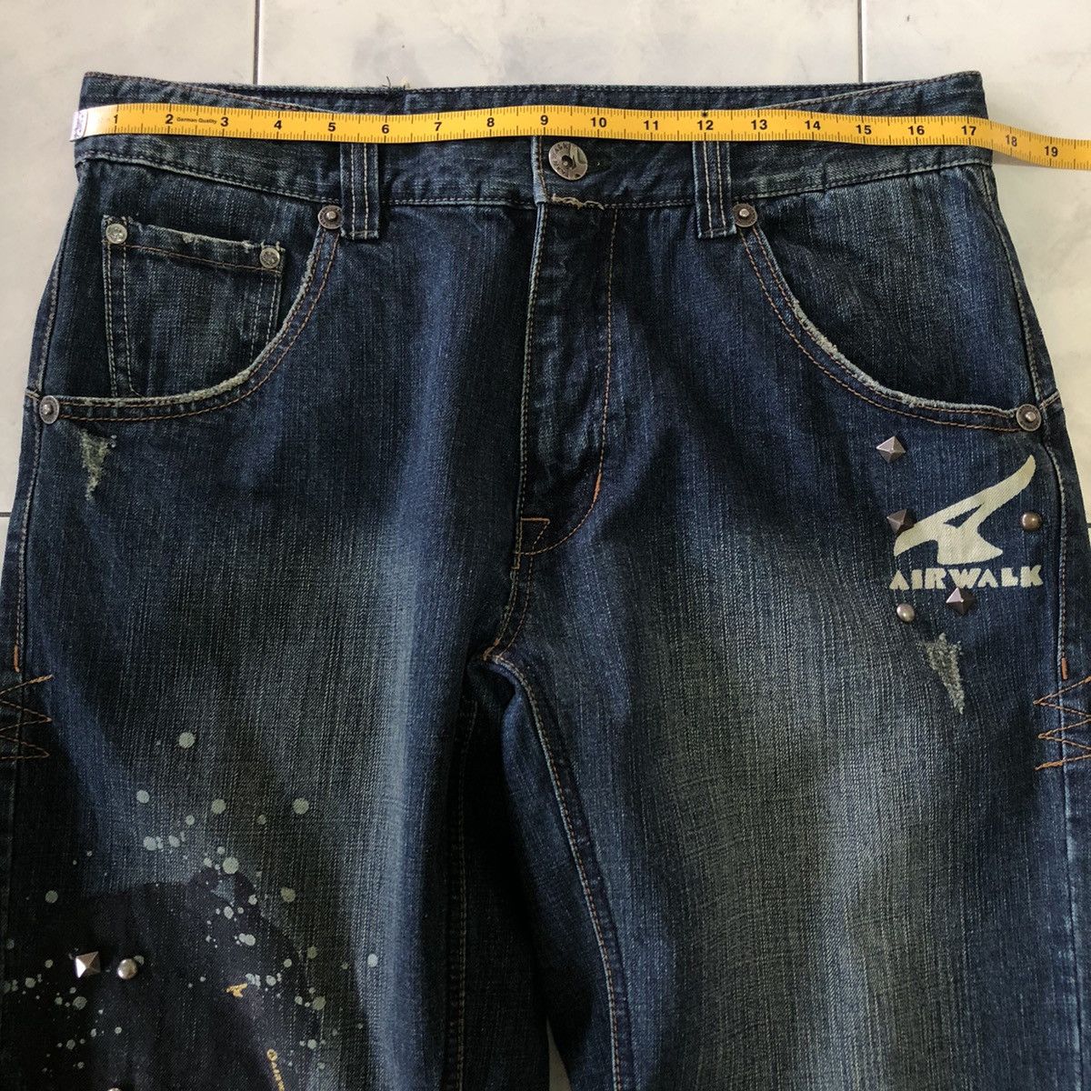 Airwalk Airwalk Vintage Baggy Distressed Denim Patch Loose Studded Size US 32 / EU 48 - 23 Thumbnail