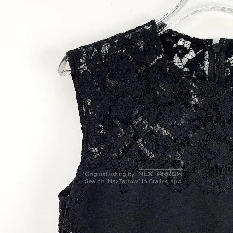 Valentino Valentino Black Cotton Dress with Lace Detail . Size M / US 6-8 / IT 42-44 - 3 Thumbnail