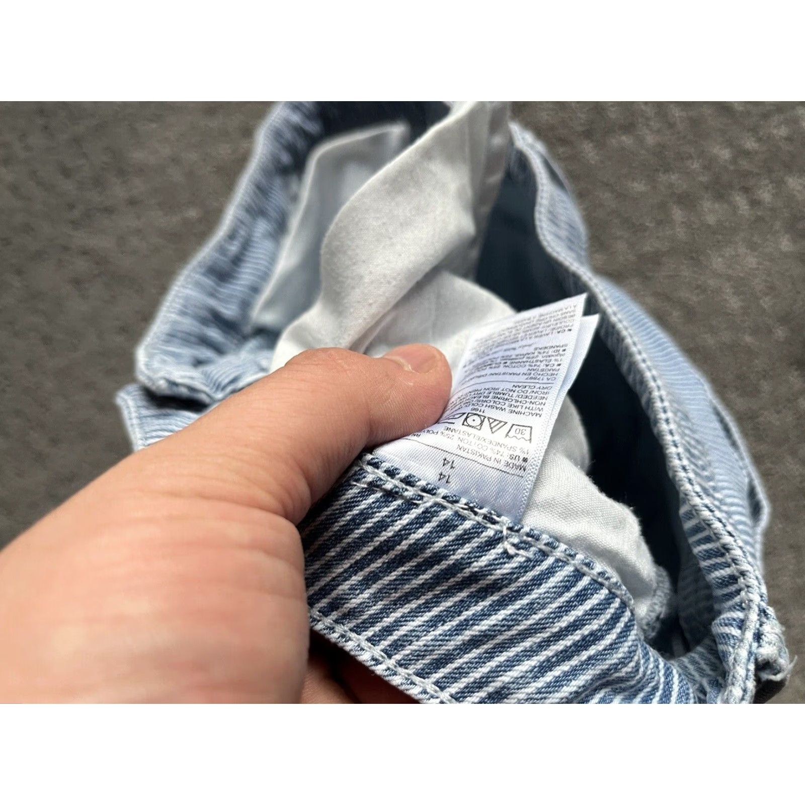 Old Navy Old Navy Jeans Women’s 14 Blue Striped Embroidered Mid Rise Skinny 5-Pocket Denim Cotton Blend N/A Raw Vintage: No Size 36" / US 14 / IT 50 - 6 Thumbnail