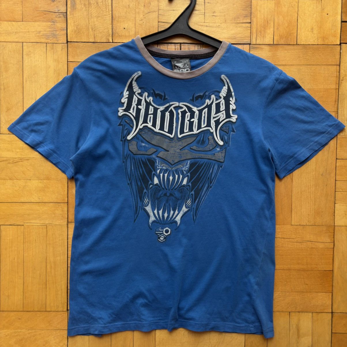 If Six Was Nine Vintage Y2K Bad Boy MMA Horde Demon Graphic Ringer Tee Blue Size US M / EU 48-50 / 2 - 2 Thumbnail
