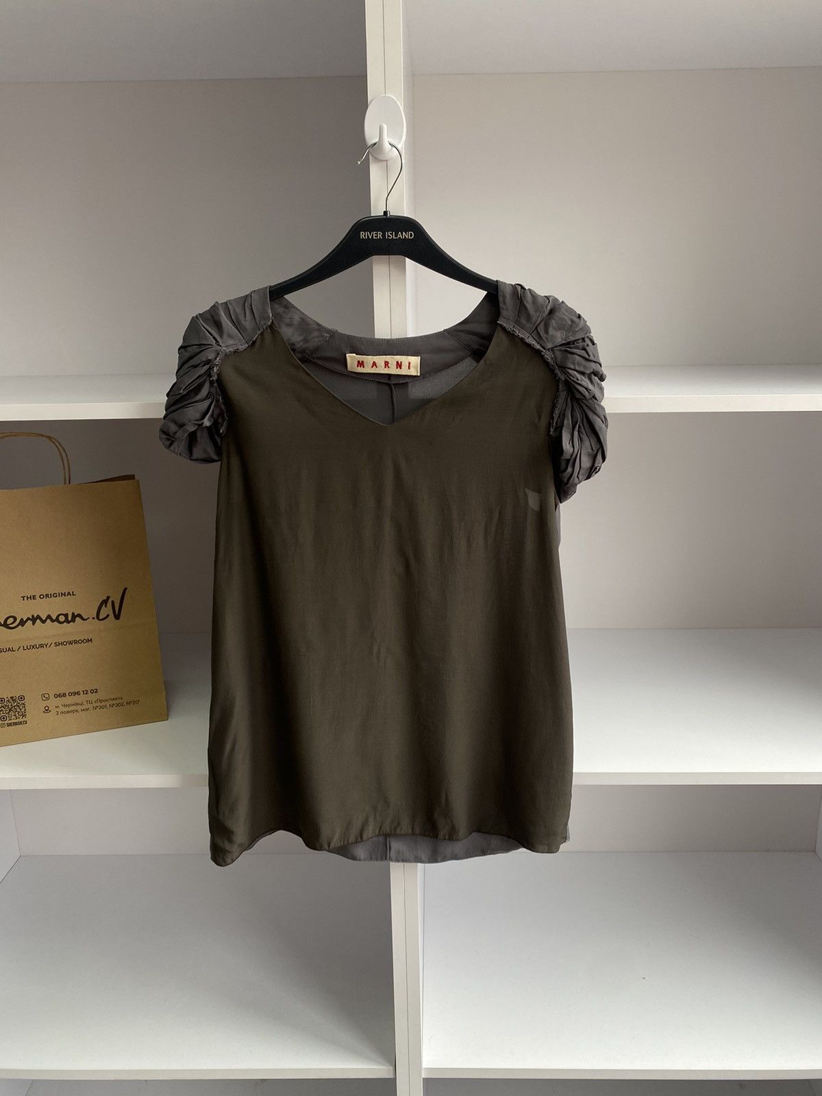 Designer × Marni × Vintage Vintage Marni womens top t shirt blouse green size 40 Size S / US 4 / IT 40 - 6 Thumbnail