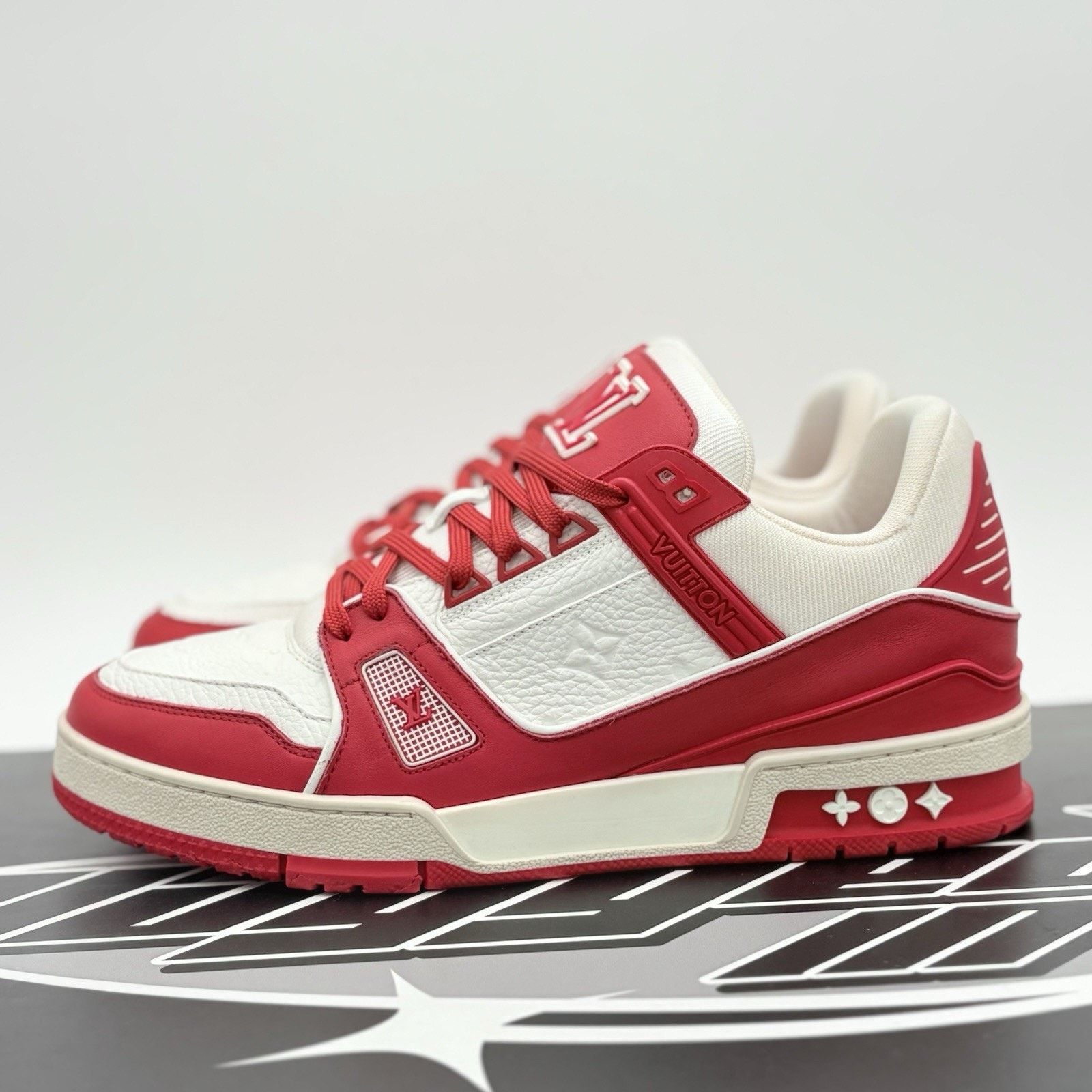 Louis Vuitton (8-8.5 US) Louis Vuitton Trainer ' Red White '| SUPER CLEAN! Size US 8 / EU 41 - 1 Thumbnail