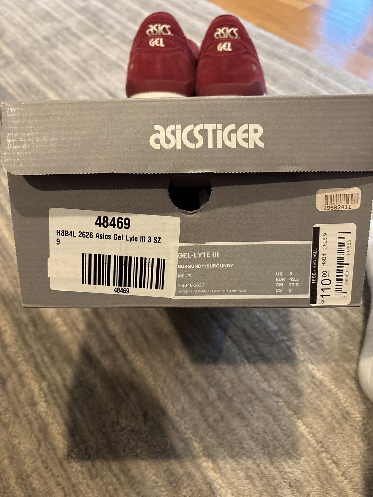 Asics Asics Gel-Lyte III Burgundy Size US 9 / EU 42 - 1 Thumbnail