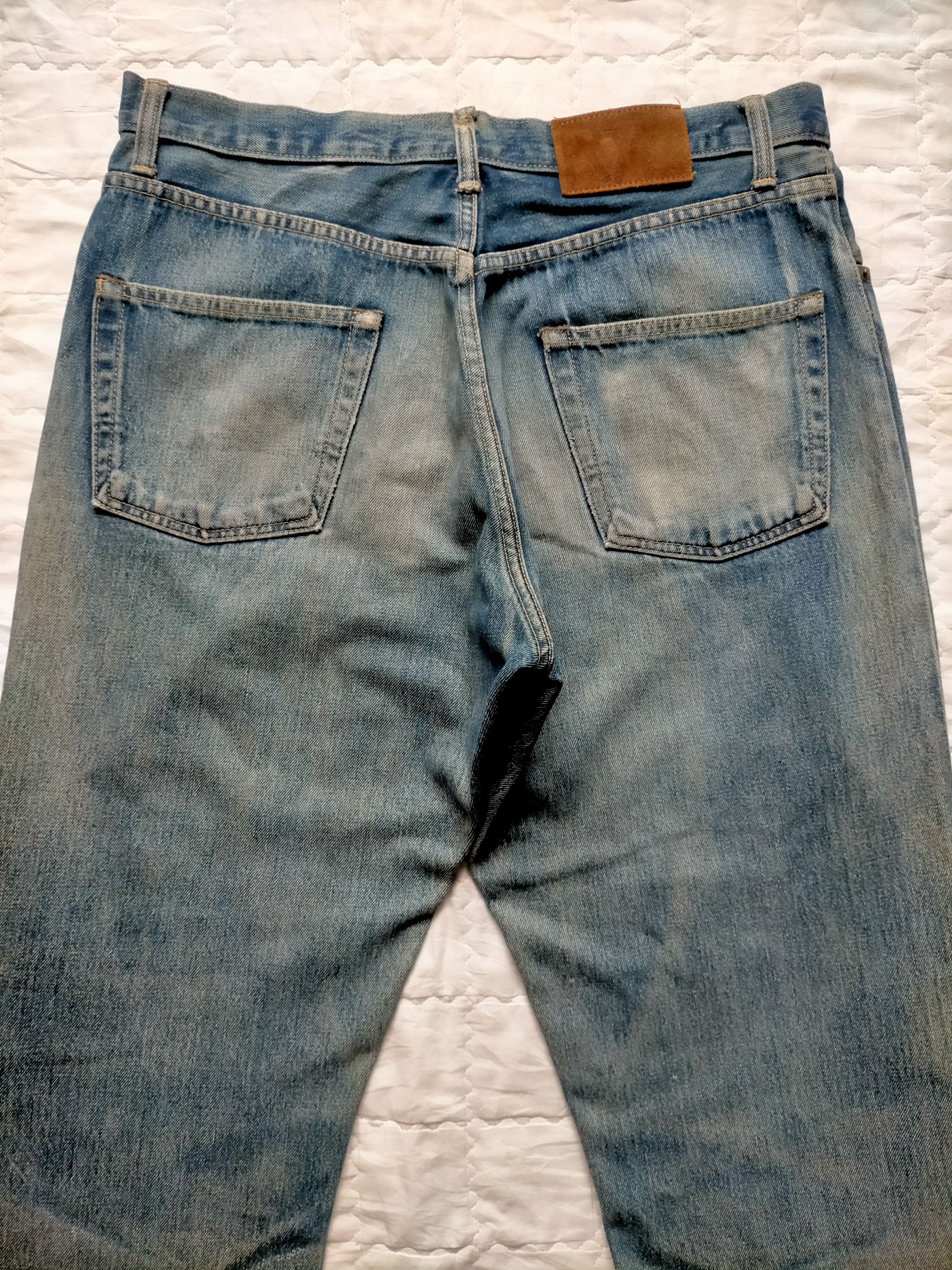 RRL Ralph Lauren RRL Ralph Lauren Selvedge Distressed Blue Jeans Size US 34 / EU 50 - 11 Thumbnail