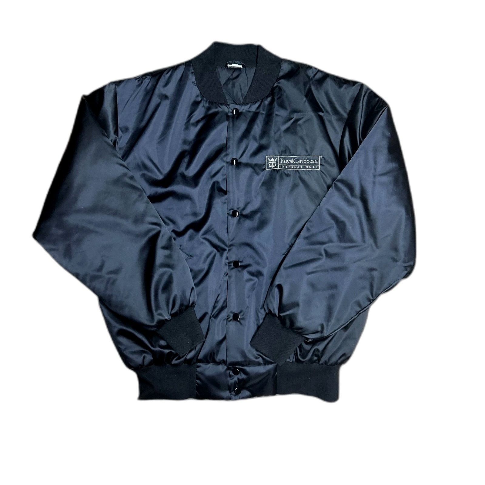 Diesel Black Gold Vintage Embroidered Black Jacket Royal Caribvean Satin Size US XL / EU 56 / 4 - 3 Thumbnail