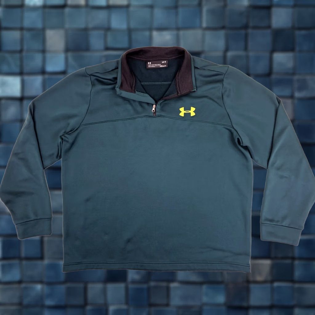 Under Armour Under Armour ColdGear 1/4 Zip Pullover Fleece Sweater Men L Green Size US L / EU 52-54 / 3 - 1 Thumbnail