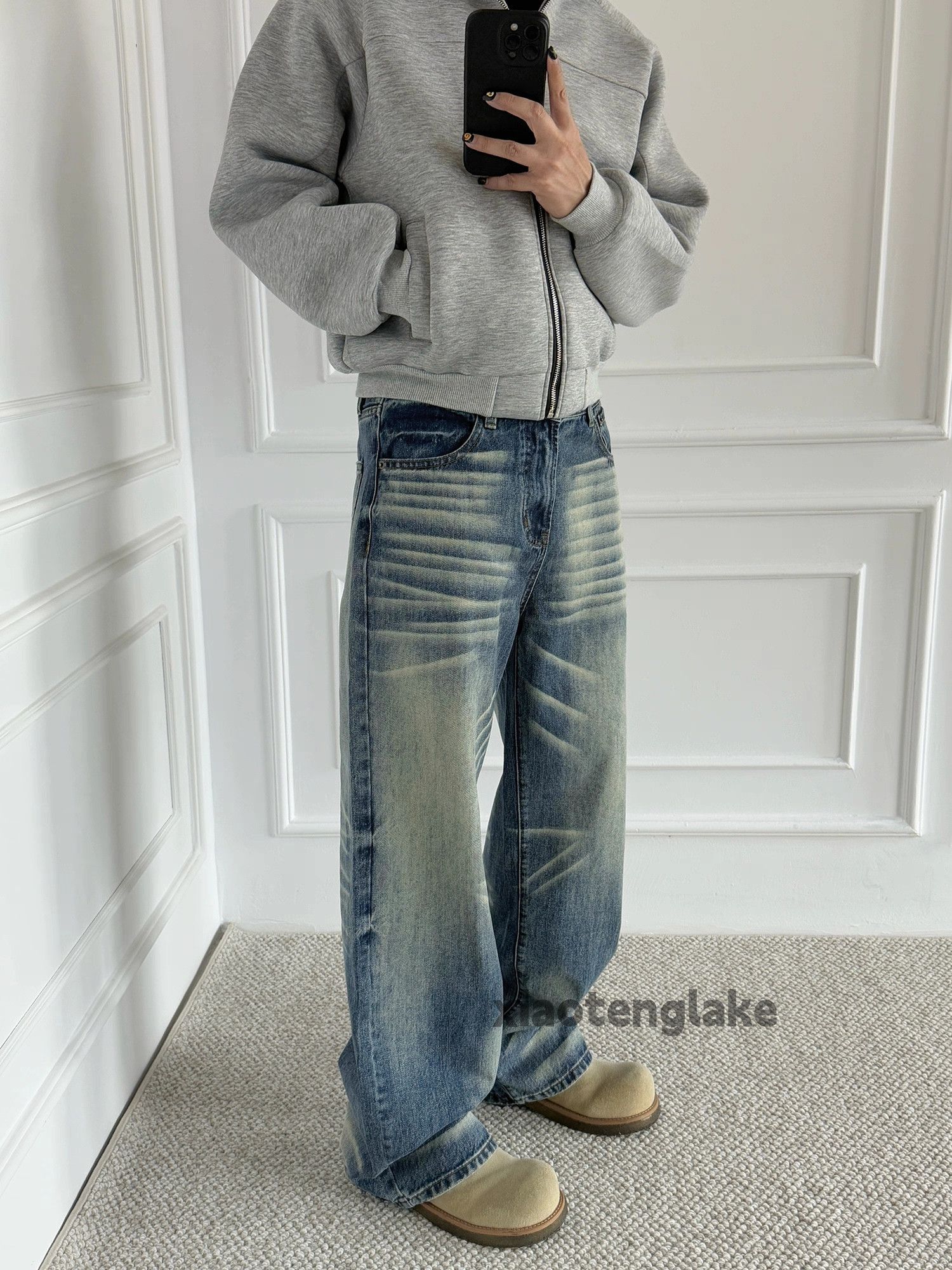 Jean xtl vintage washed faded cleanfit loose baggy jeans Size US 30 / EU 46 - 3 Thumbnail