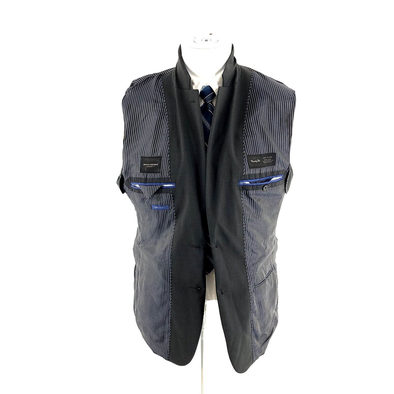 Banana Republic DAMAGED Banana Republic Marzotto Super 120s Wool 2 Button Bl Size 38S - 12 Thumbnail