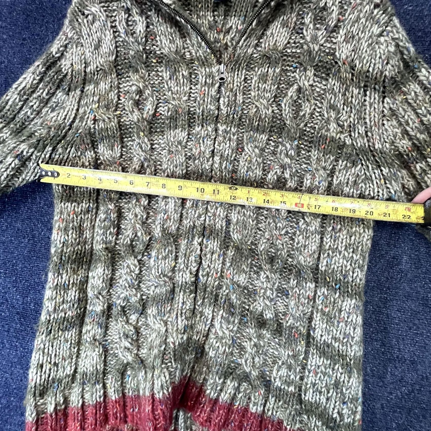 French Connection VINTAGE French Connection Sweater Mens XL Green Marled Zip Up Wool Blend Mohair Pullover Size US XL / EU 56 / 4 - 3 Thumbnail