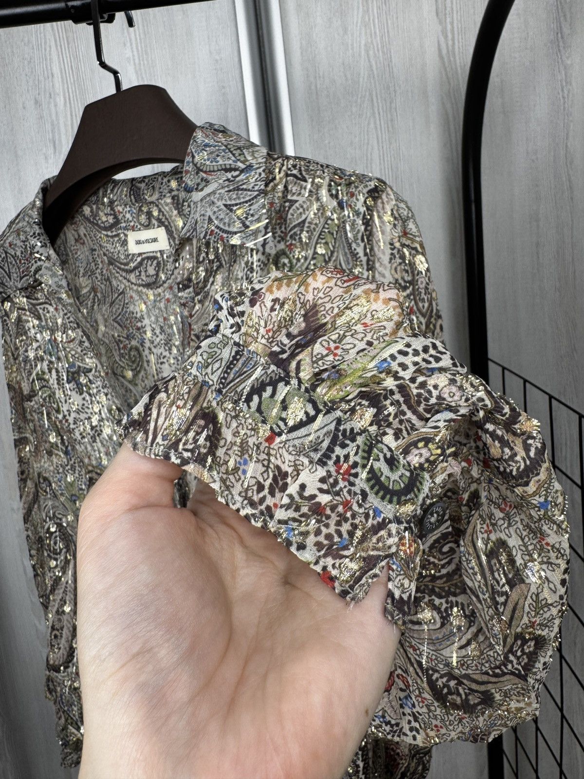 Zadig & Voltaire Zadig & Voltaire Tilan Lurex Peacoc Glitter Shirt Blouse Size S / US 4 / IT 40 - 10 Thumbnail