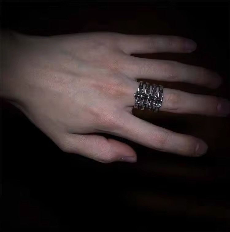 Other Hiphop fish bone resizeable ring Size ONE SIZE - 2 Thumbnail