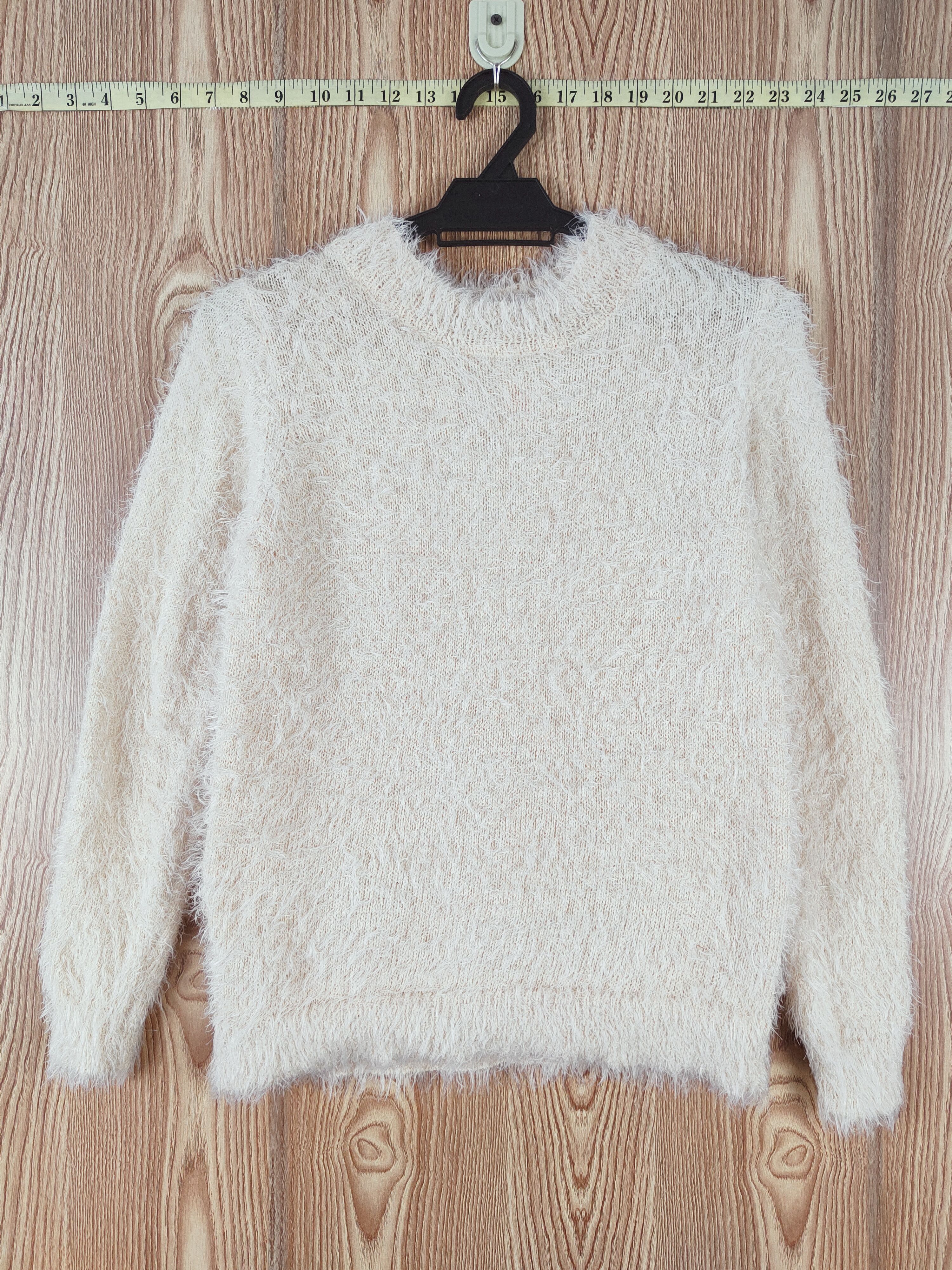 Japanese Brand E Hypen World Gallery Beige Fur Mohair Sweatshirts #W466 Size S / US 4 / IT 40 - 1 Thumbnail