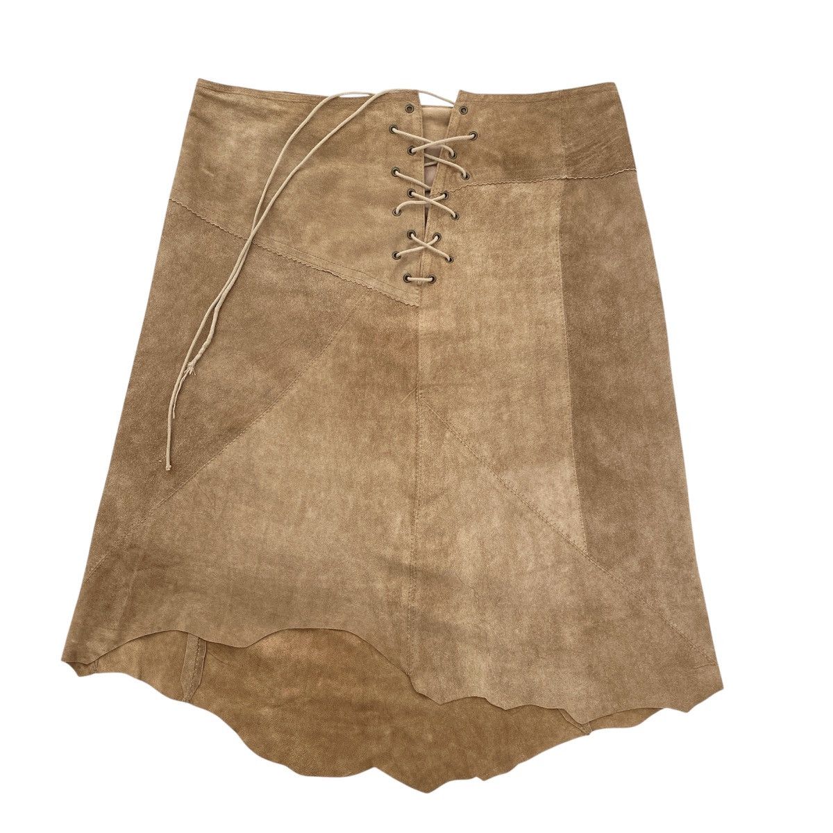 plein sud Vintage Plein Sud Lace Up Suede Leather Skirt Size 27" / US 4 / IT 40 - 1 Thumbnail