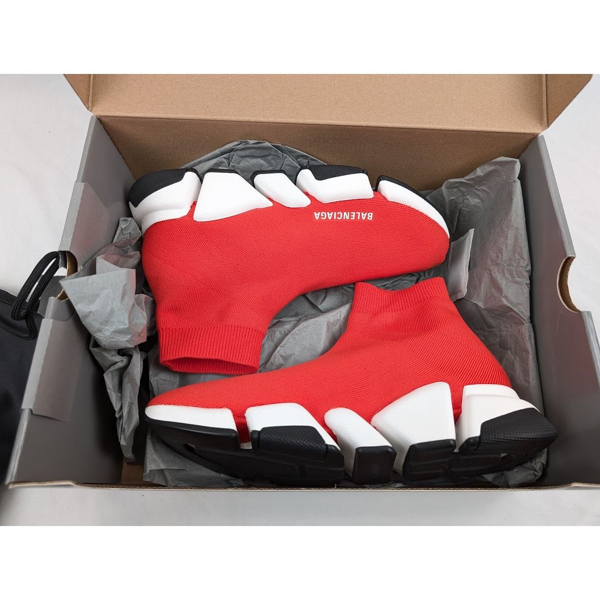 Balenciaga o1rshd1 New Recycled Speed 2.0 Low-Top Sneakers in Red/White Size US 8 / EU 41 - 22 Thumbnail
