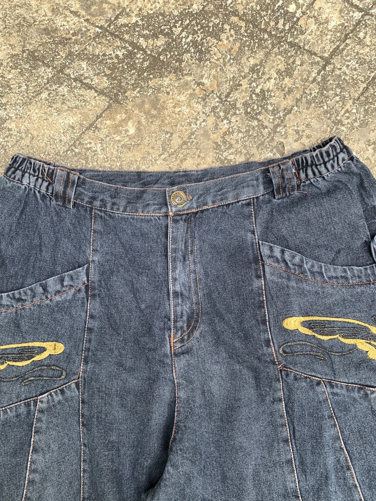 Japanese Brand y2k Du Qin Butterfly Embroidery Jeans Baggy Balloon Pants Size US 33 - 3 Thumbnail