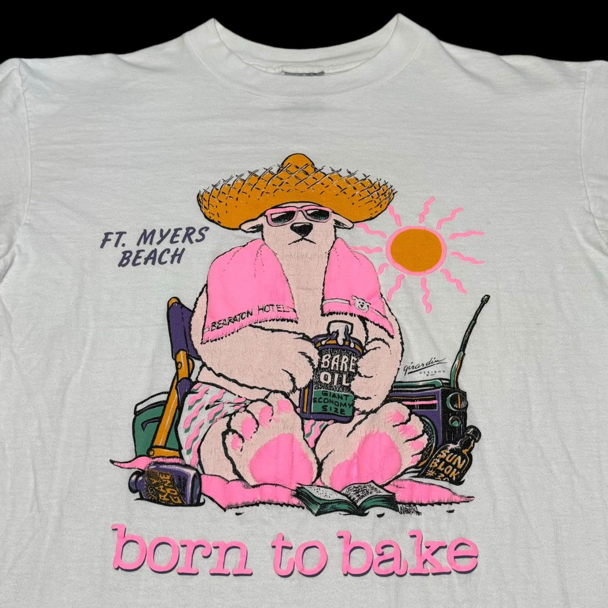 Vintage Vintage Oneita Born to Bake Tanning White Shirt Adult L Size US L / EU 52-54 / 3 - 2 Thumbnail