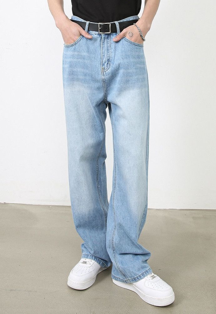 Designer × Japanese Brand Washed light blue mid-rise jeans Size US 32 / EU 48 - 2 Thumbnail