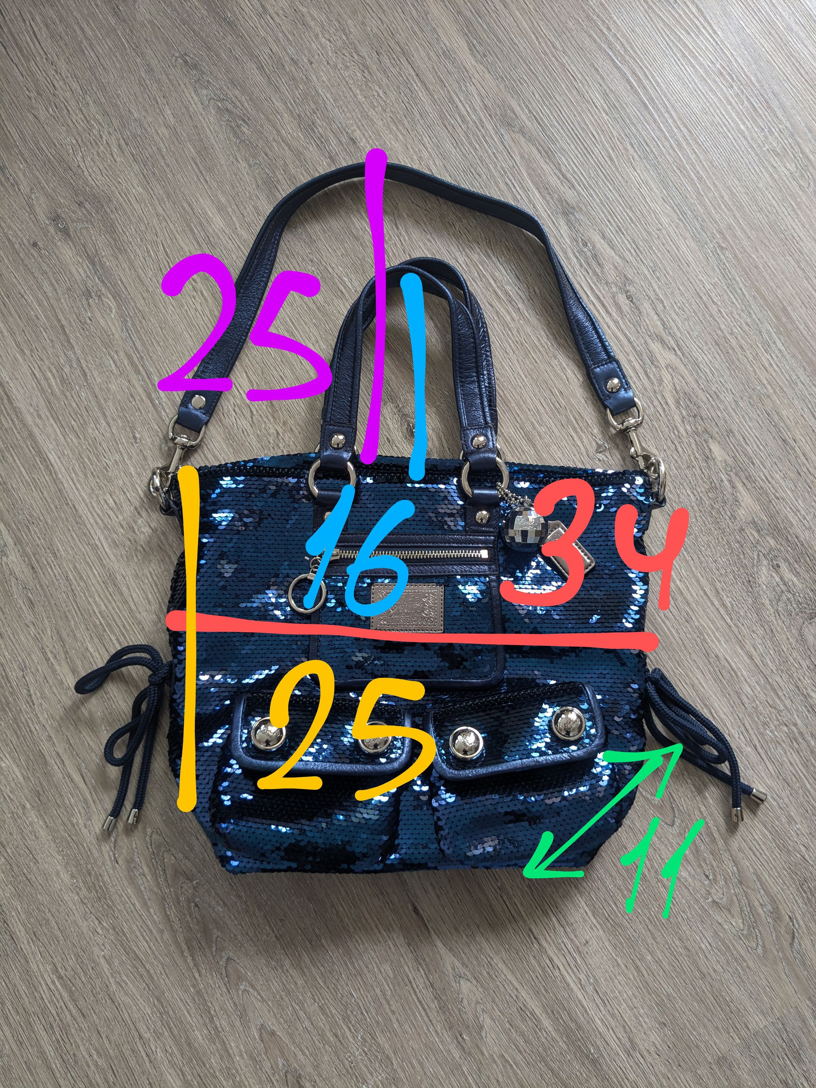 Coach Coach Poppy Spotlight Blue Sequin Shoulder Handbag Tote Size ONE SIZE - 16 Thumbnail