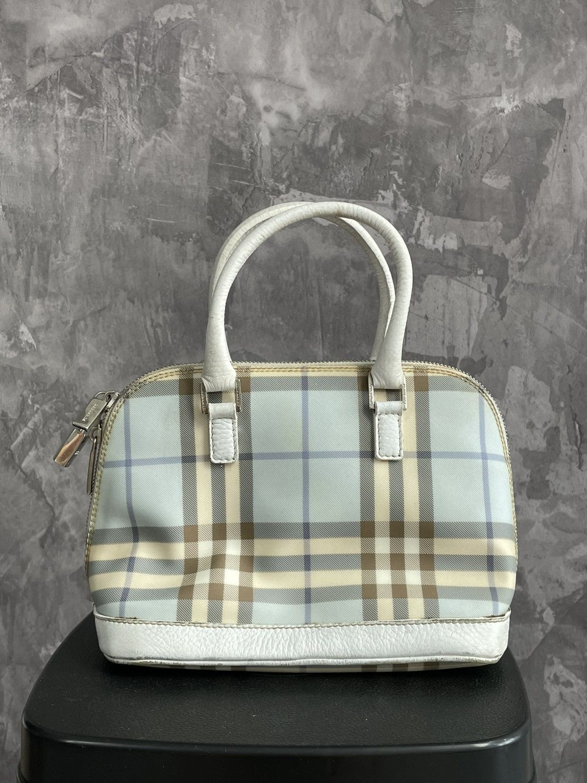 Burberry Mini Small Nova Check Hand Bag / Burberry Bag in Blue, Women's
