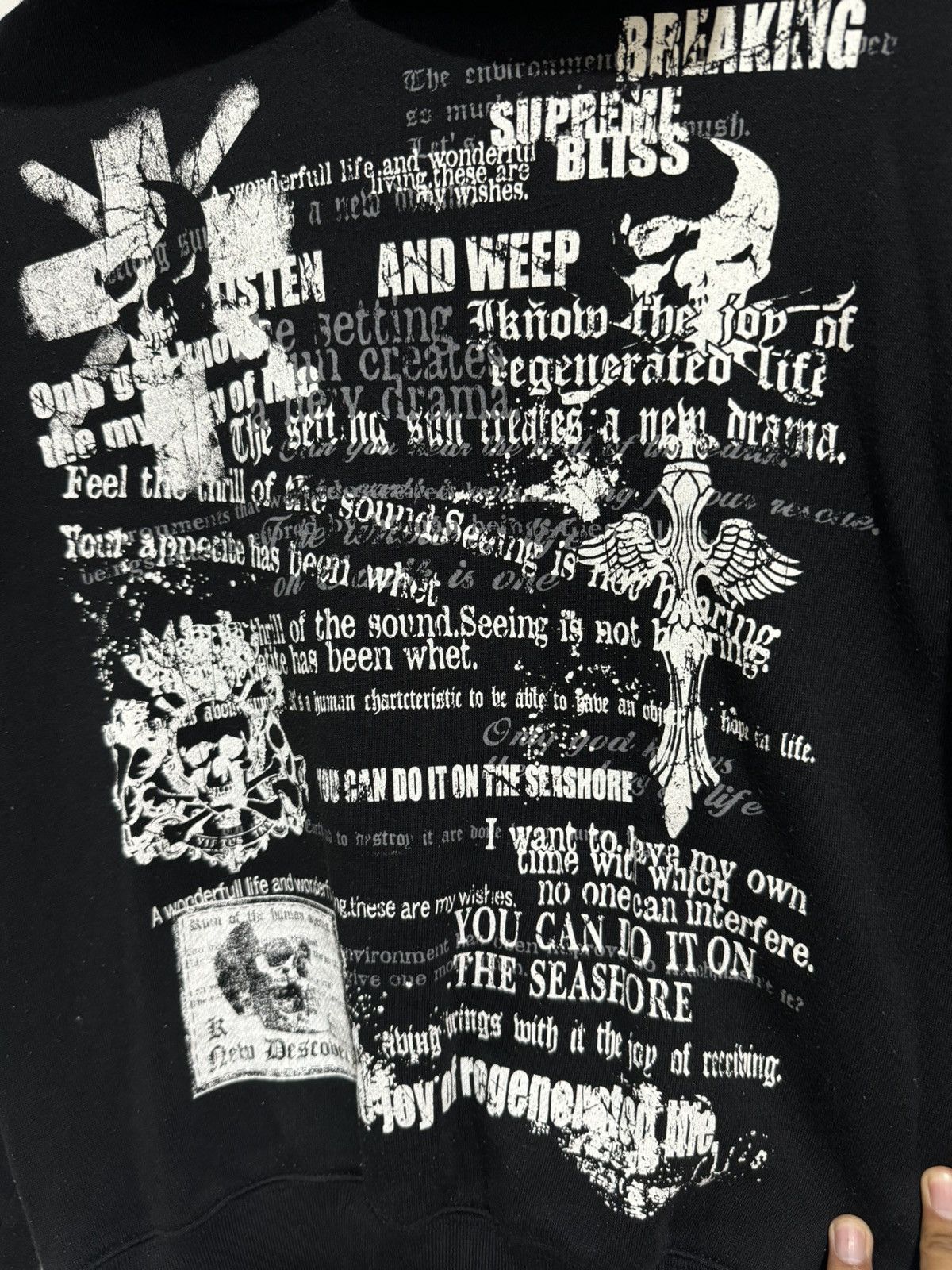 Japanese Brand × Seditionaries × Vintage Vintage Bayleaf Skull Cross Logo Hoodie Size US M / EU 48-50 / 2 - 3 Thumbnail