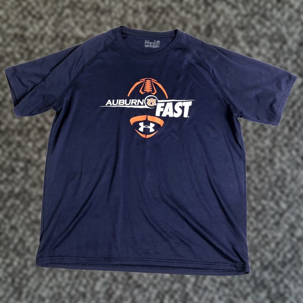 Under Armour Under Armor Shirt Mens L Blue Men Loose Short Sleeve Size Auburn Football C170 Size US L / EU 52-54 / 3 - 1 Thumbnail