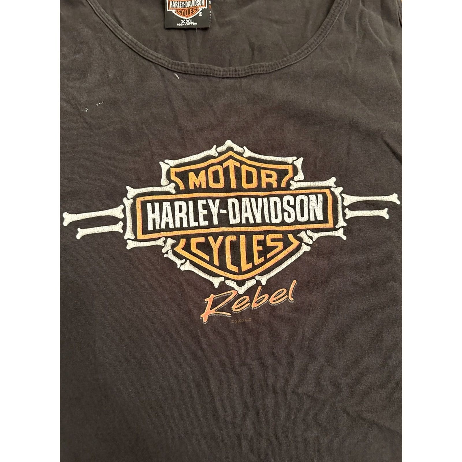 Harley Davidson VINTAGE Harley-Davidson Rebel Tank T-Shirt Mens 2XL Black Faded Salt Lake City UT Bones Couture Size US XXL / EU 58 / 5 - 2 Thumbnail