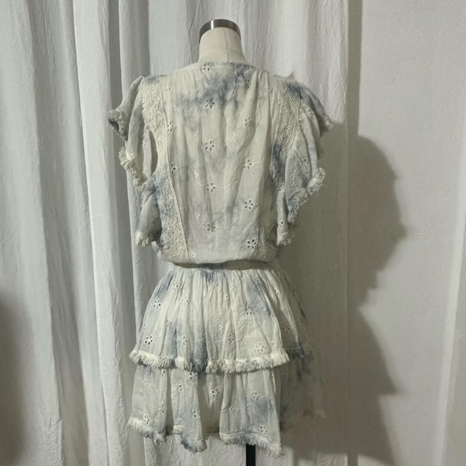 Other SURF GYPSY Ruffle Mini Eyelet Tie Dye Dress Size L / US 10 / IT 46 - 8 Thumbnail