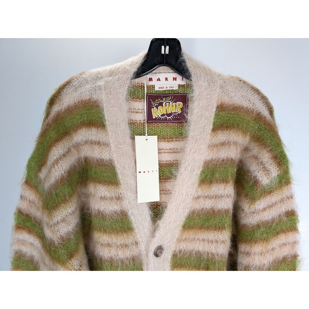 Marni o1rshd1 Iconic Brushed Stripe Cardigan in Light Camel Size US XL / EU 56 / 4 - 4 Thumbnail