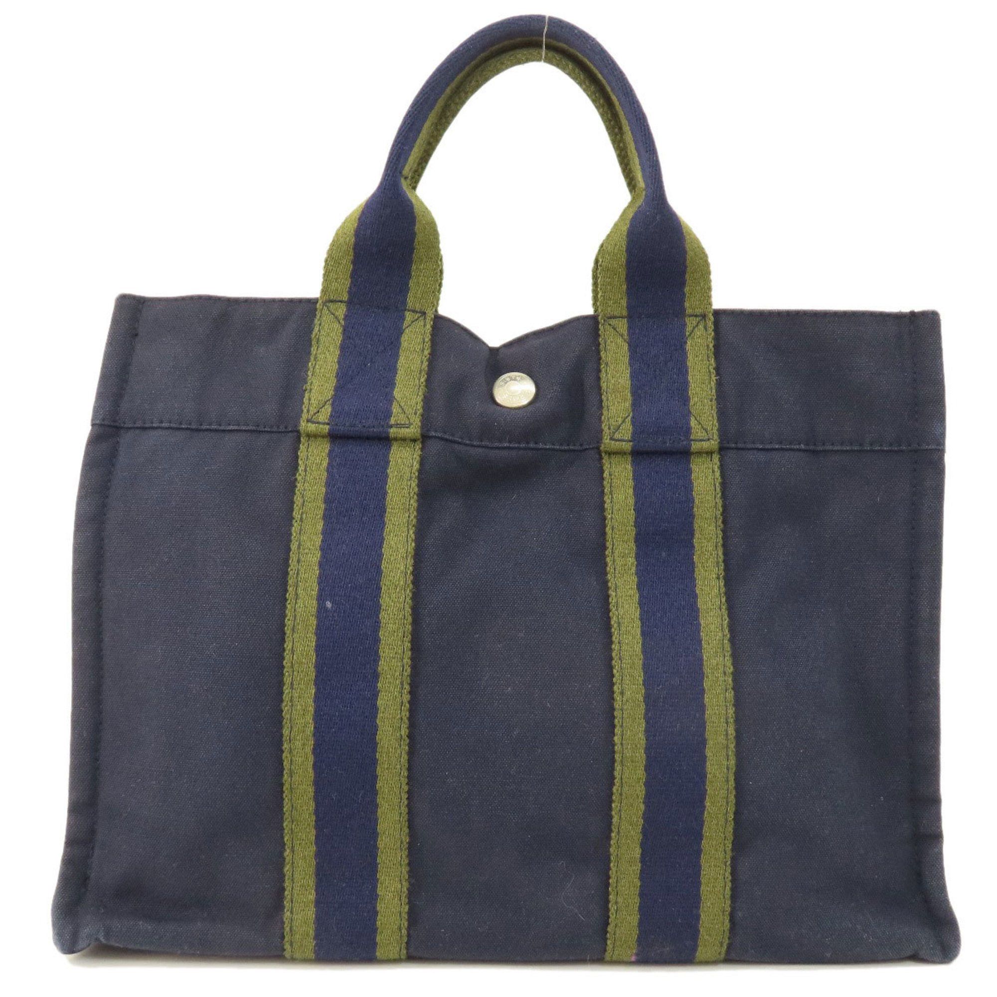image of Hermes Sac Foul Tou Pm Handbag Canvas Women's Hermes in Green