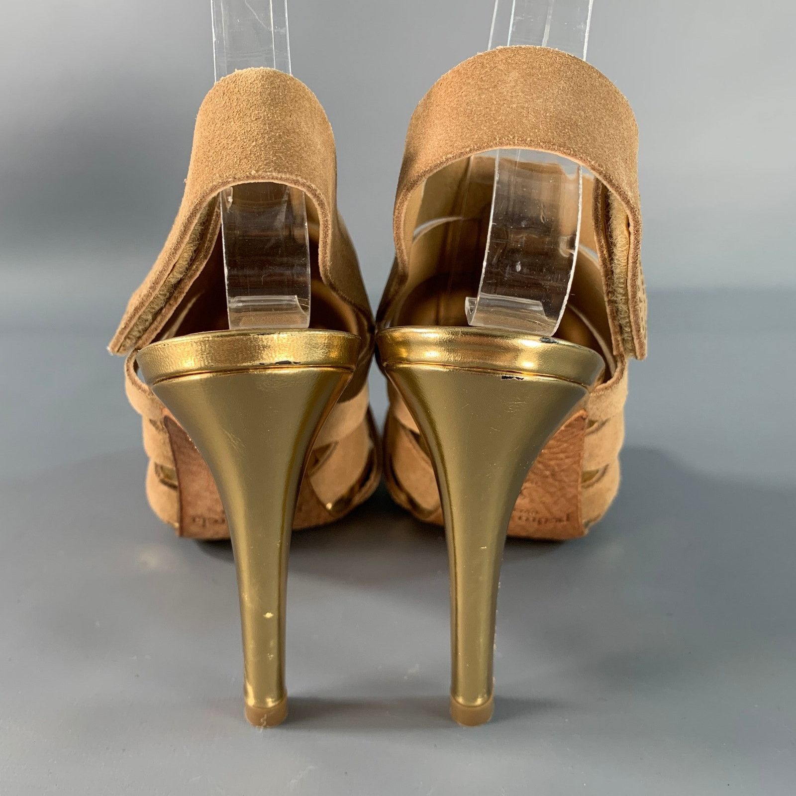 Pedro Garcia PEDRO GARCIA Size 6 Gold Tan Suede Strappy Sandals Size US 6 / IT 36 - 3 Thumbnail