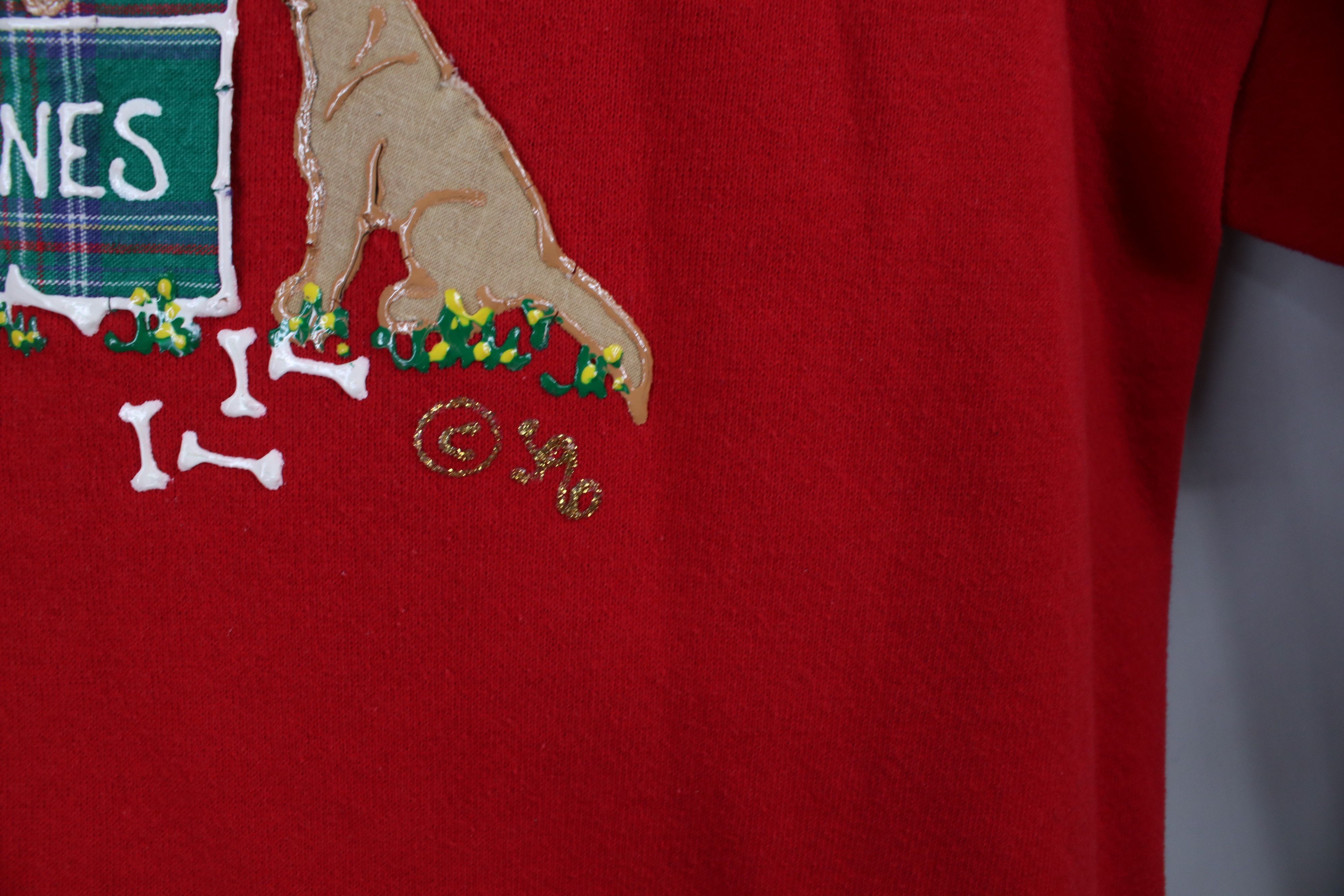 Vintage Vintage 90s Streetwear Farmhouse Puppy Sweatshirt Red USA Size L / US 10 / IT 46 - 5 Thumbnail