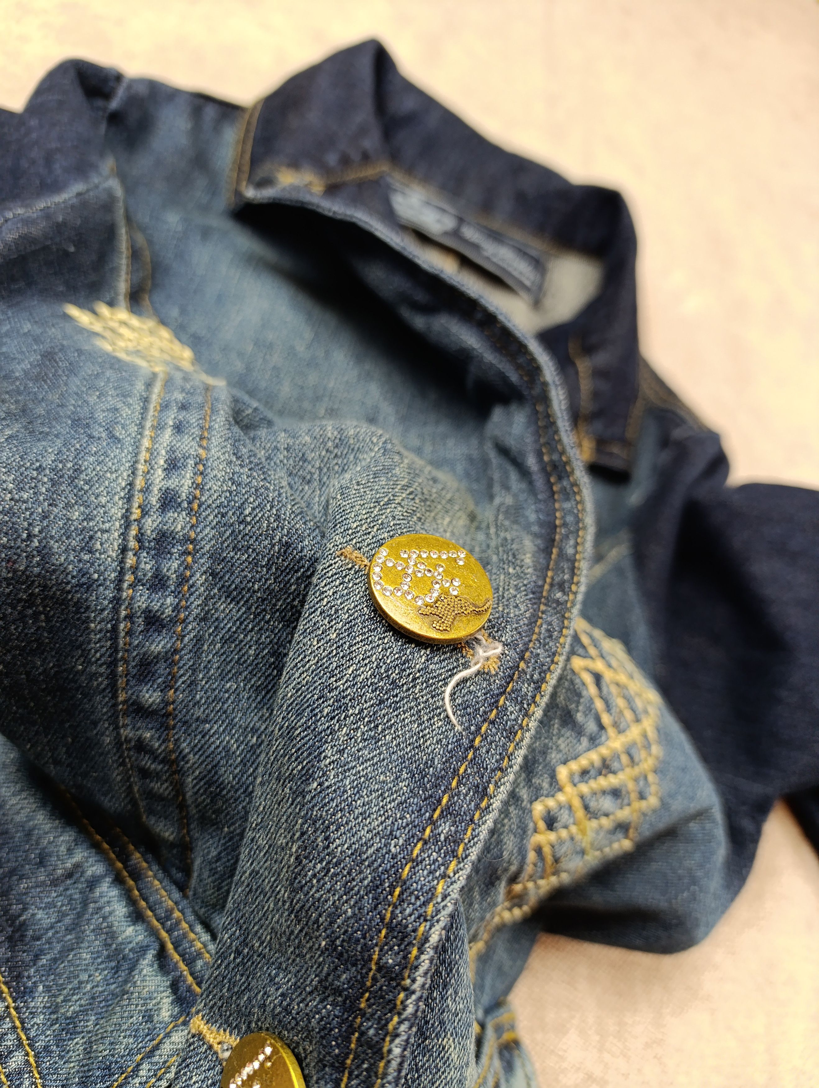 Victoria Beckham VICTORIA BECKHAM FOR ROCK REPUBLIC DENIM JACKET BLAZER EAGLE Size S / US 4 / IT 40 - 7 Thumbnail