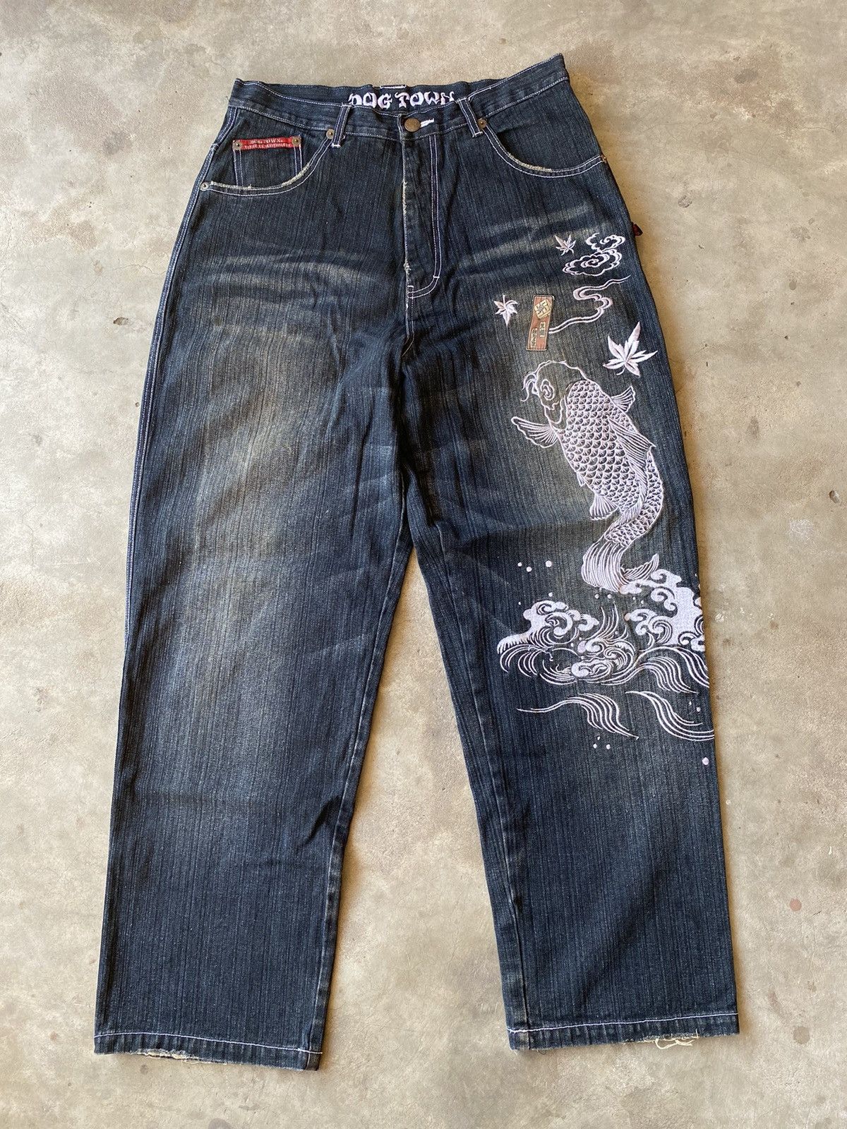 image of Beauty Beast x Dogtown Vintage Dogtown Baggy Pant Embroidery in Black, Men's (Size 32)