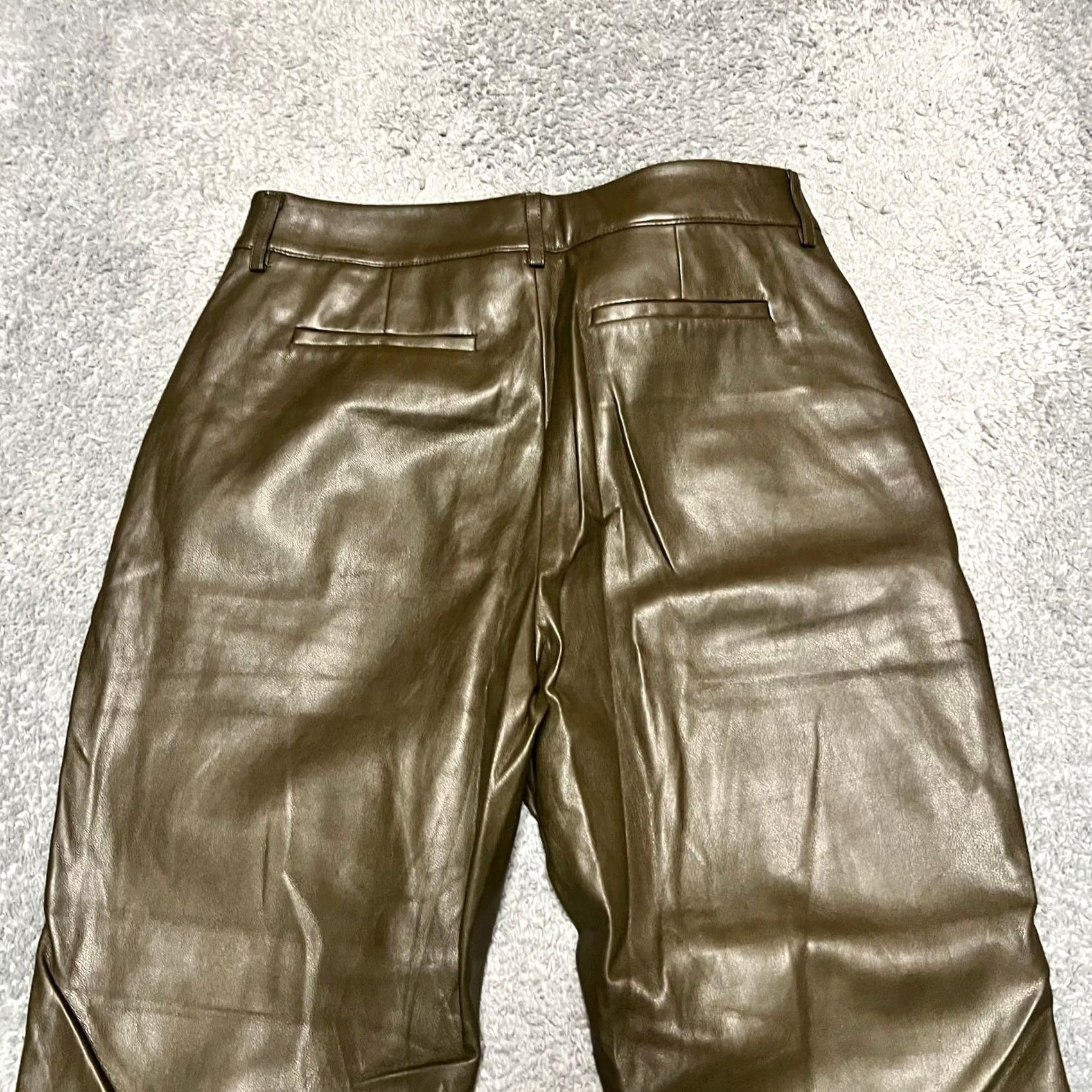 AVEC LES FILLES Avec Les Filles Pants Cropped Womens Large L Brown Faux Vegan Leather 31x26 Size 36" / US 14 / IT 50 - 4 Thumbnail